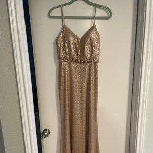 Bari Jay Gold Sequin Formal gown Size 6